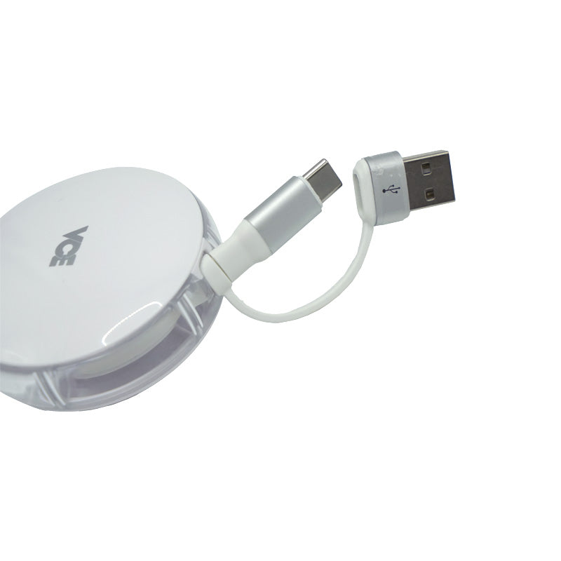 VCE VE-CRO2 USB-A/USB-C To USB-C PD60W Retractable Cable