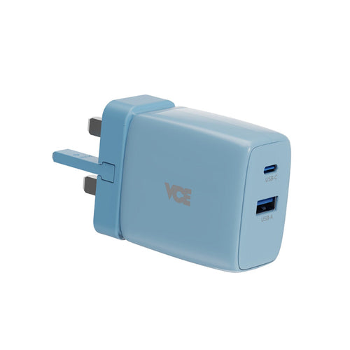 VCE VE-PA01-BL PD65W GaN Wall Charger(1A+1C) Blue