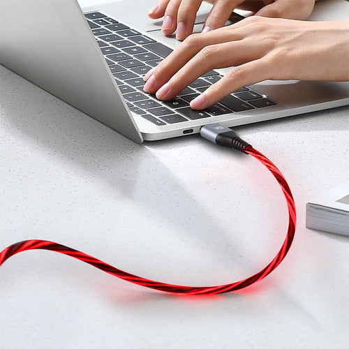 VCE VE-TC04 PD60W USB-C to USB-C Cable with LED Light Silver