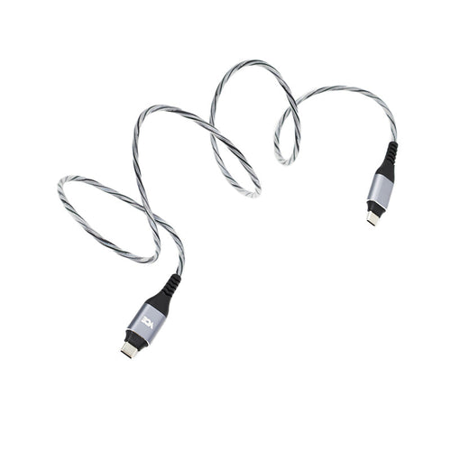 VCE VE-TC04 PD60W USB-C to USB-C Cable with LED Light Silver