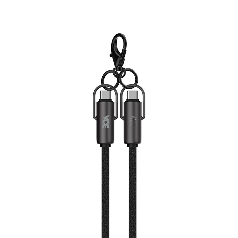 VCE VE-TC06 PD60W USB-C to USB-C Zinc Lanyard Cable
