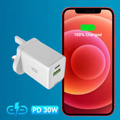 VCE VE-PA03-WH PD30W 1A1C GaN Charger White