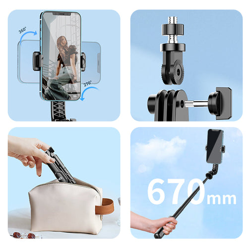 VCE VE-ACC119-BK Wireless Mini Selfie Stick Black