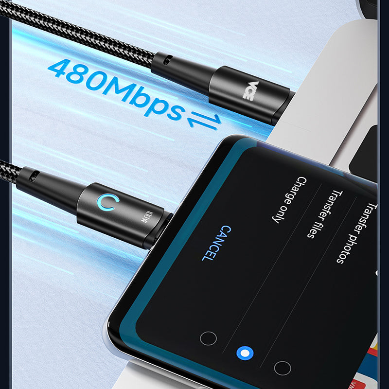 VCE VE-TC09-BK PD100W USB-C to USB-C Cable Black