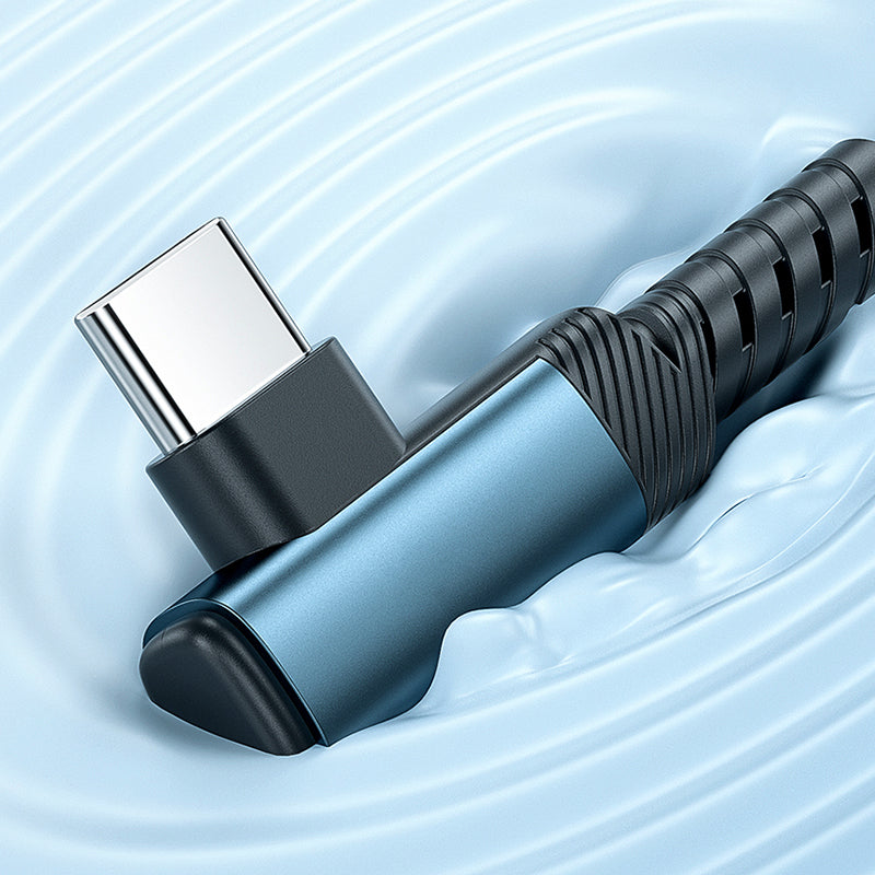 VCE VE-TC10-BL 90° PD60W 1M USB-C to USB-C Cable Blue