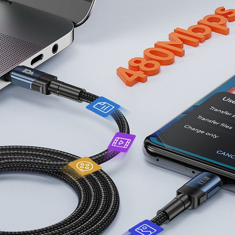 VCE VE-TC11-BU PD100W 1M USB-C to USB-C Cable Blue