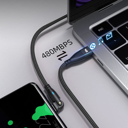 VCE VE-TC12-BK 180° PD100W 1M USB-C to USB-C Cable Black