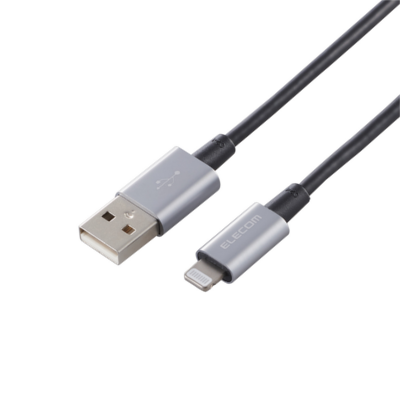 Elecom MPA-UALPS10 Durable Aluminium Connector 1m Lightning Cable (Grey)