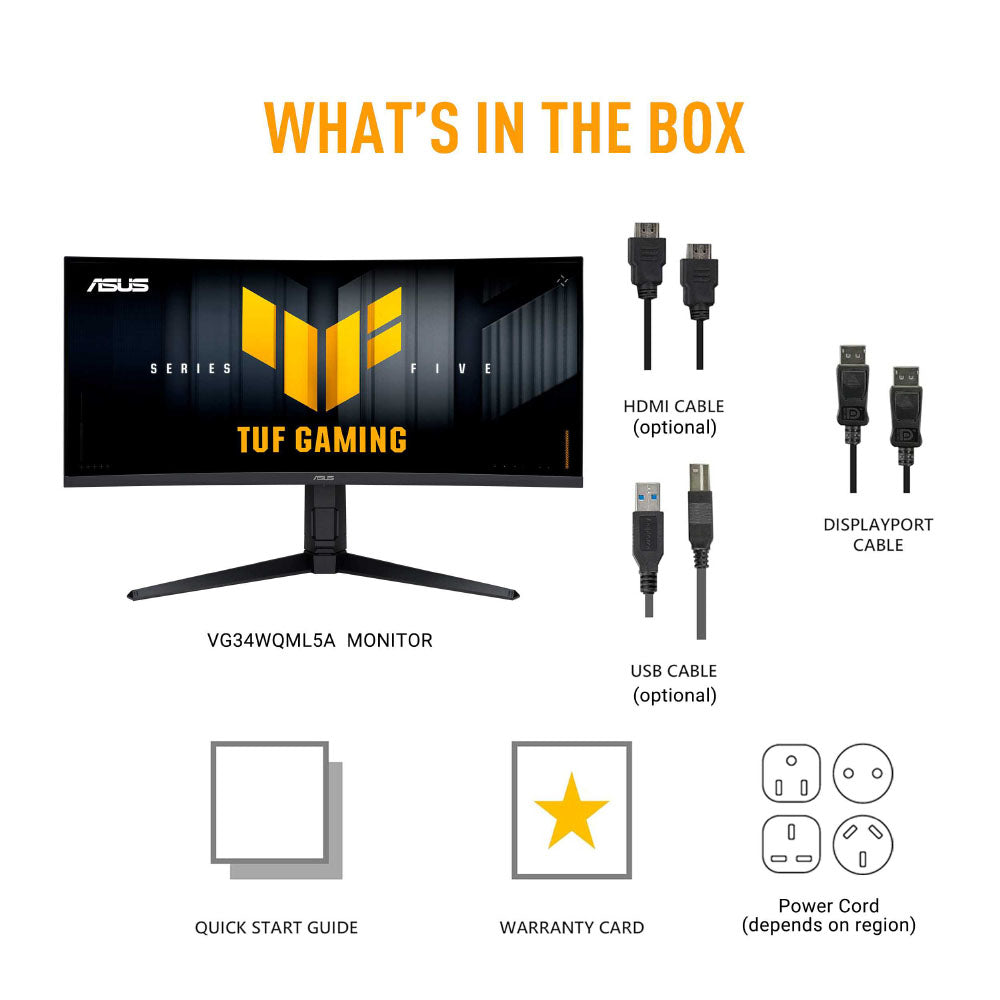 Asus TUF Gaming VG34WQML5A - 34 WQHD 250Hz (OC) Curved Gaming Monitor