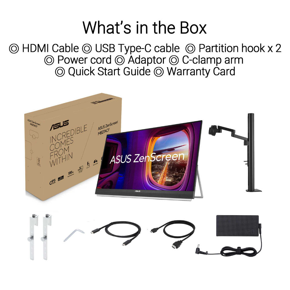 Asus ZenScreen MB27ACF - 27 QHD IPS 100Hz HDMI USB