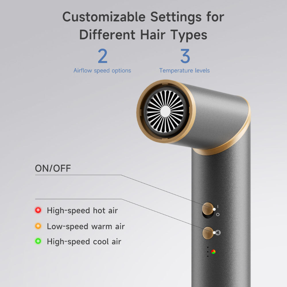 Simplus RFSH003GY01-S Multifunctional Hair Dryer with Brush Black