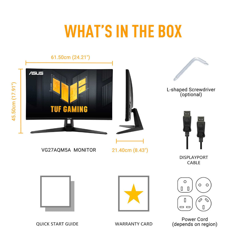 Asus TUF Gaming VG27AQM5A - 27 QHD IPS 300Hz Gaming Monitor