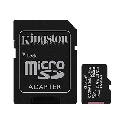Kingston 64GB MicroSD Select Plus Class 10 UHS-I 100MB/s