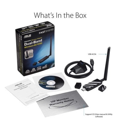 ASUS Dual-band Wireless-AC1300 USB 3.0 Wi-Fi Adapter (USB-AC56)