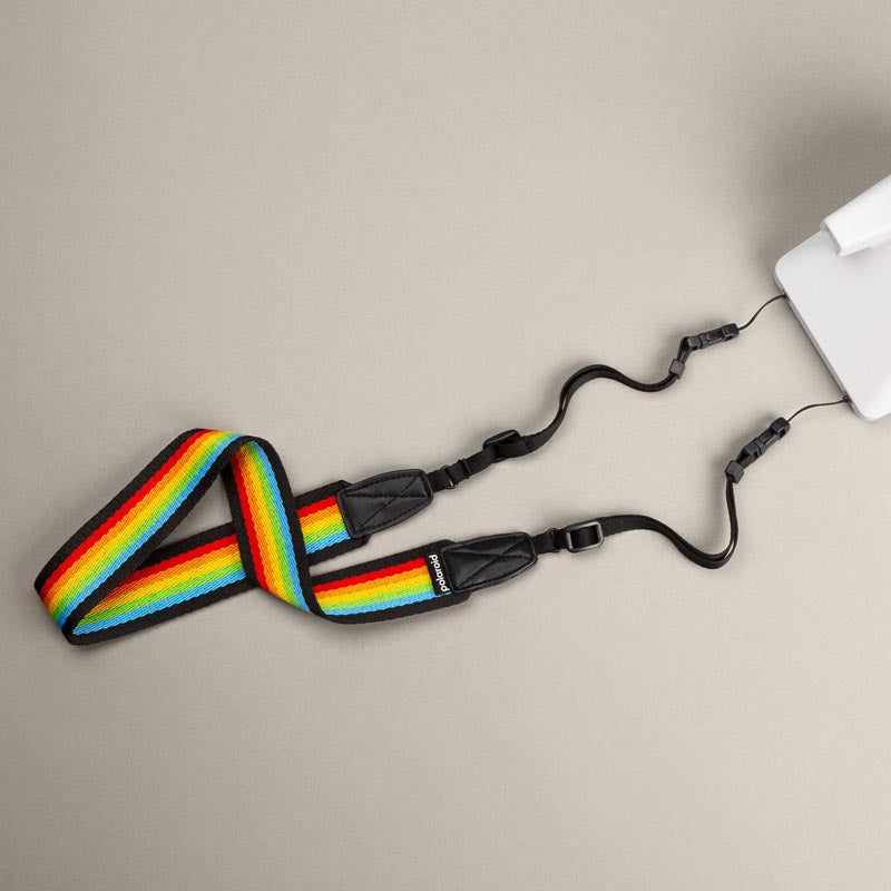 Polaroid Camera Strap Flat - Rainbow Black