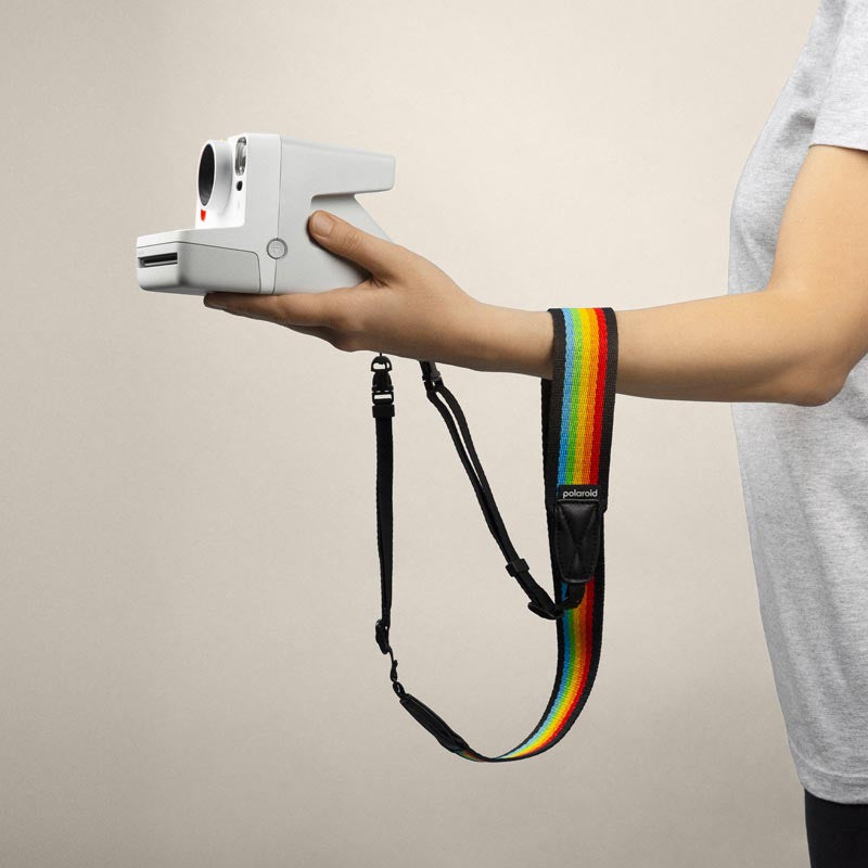 Polaroid Camera Strap Flat - Rainbow Black