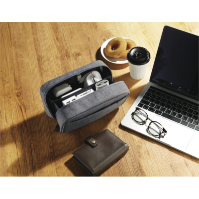 Elecom BMA-GP14 Organizer Pouch Double Zipper Multi Compartment (Navy)