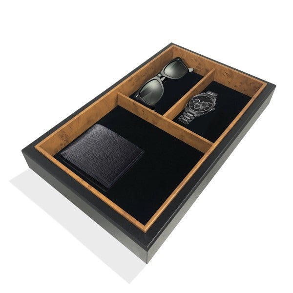 Urburn JBWBL12-BLK 3 Cmpt Jewellery Tray