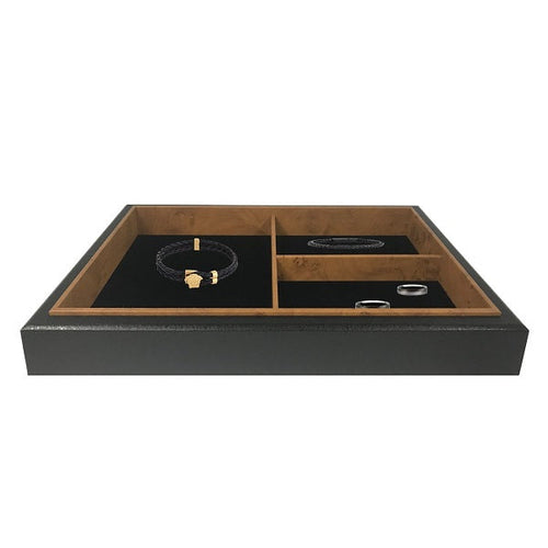 Urburn JBWBL12-BLK 3 Cmpt Jewellery Tray