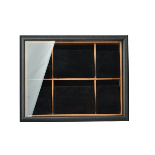 Urburn JBWBL6BK 6 Compt Watch Box with Glass Lid