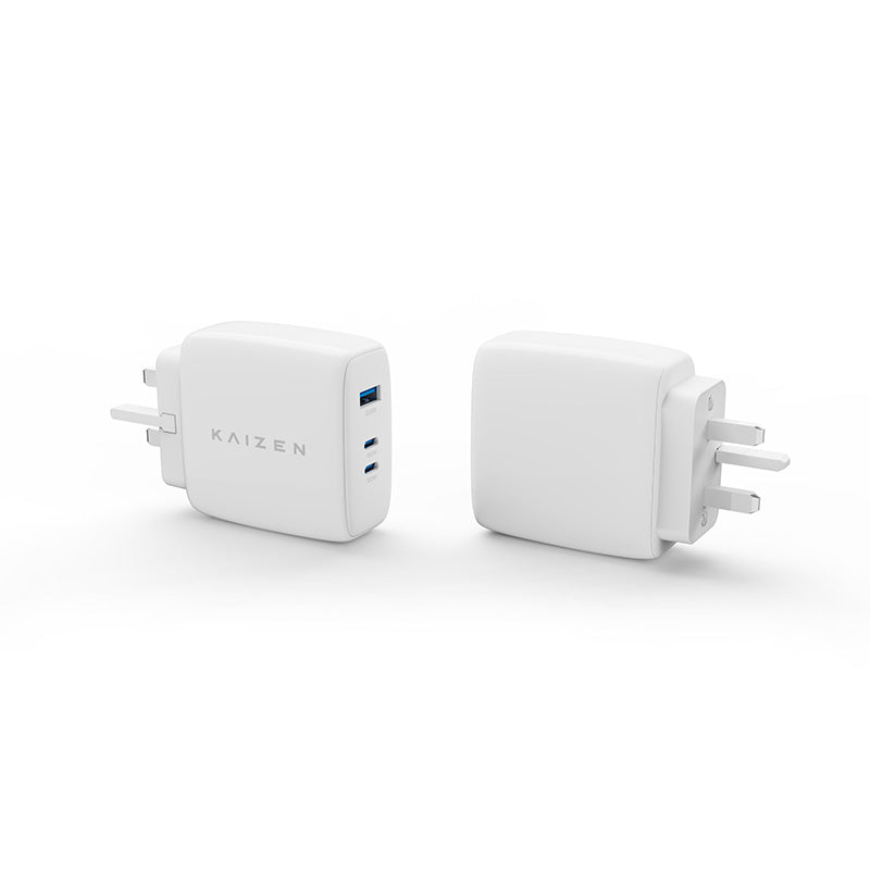 Kaizen KZ-GWC100WCCW GaN Wall Charger 100w C+C+A (White)