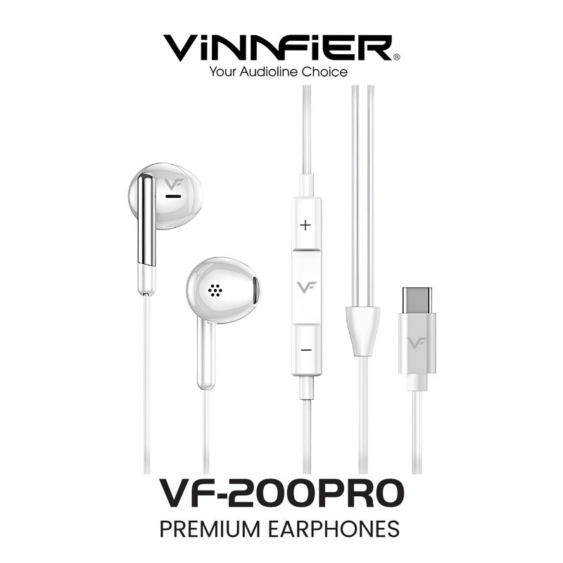 Vinnfier VF-200PRO TypeC Wired Earphone Pure White