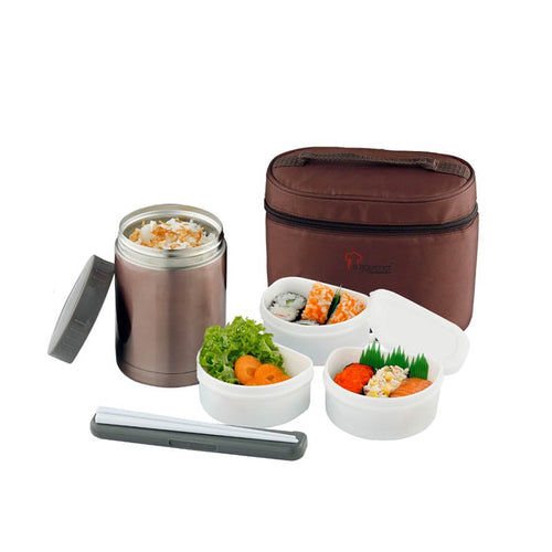 La Gourmet LGSA302618-GD Sakura 4-Piece Thermal Lunch Box