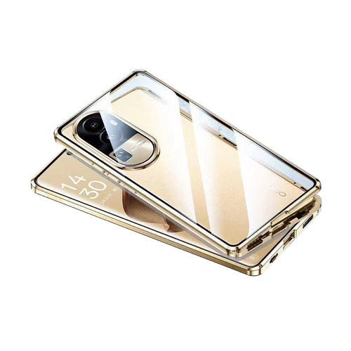 Komass OPPO Reno10 Pro+ Clear Glass Shell 360 Case - Gold
