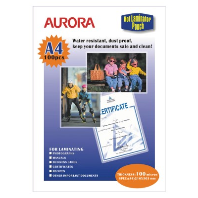 Aurora P100A4 A4 100 Micron 100/PK Pouch