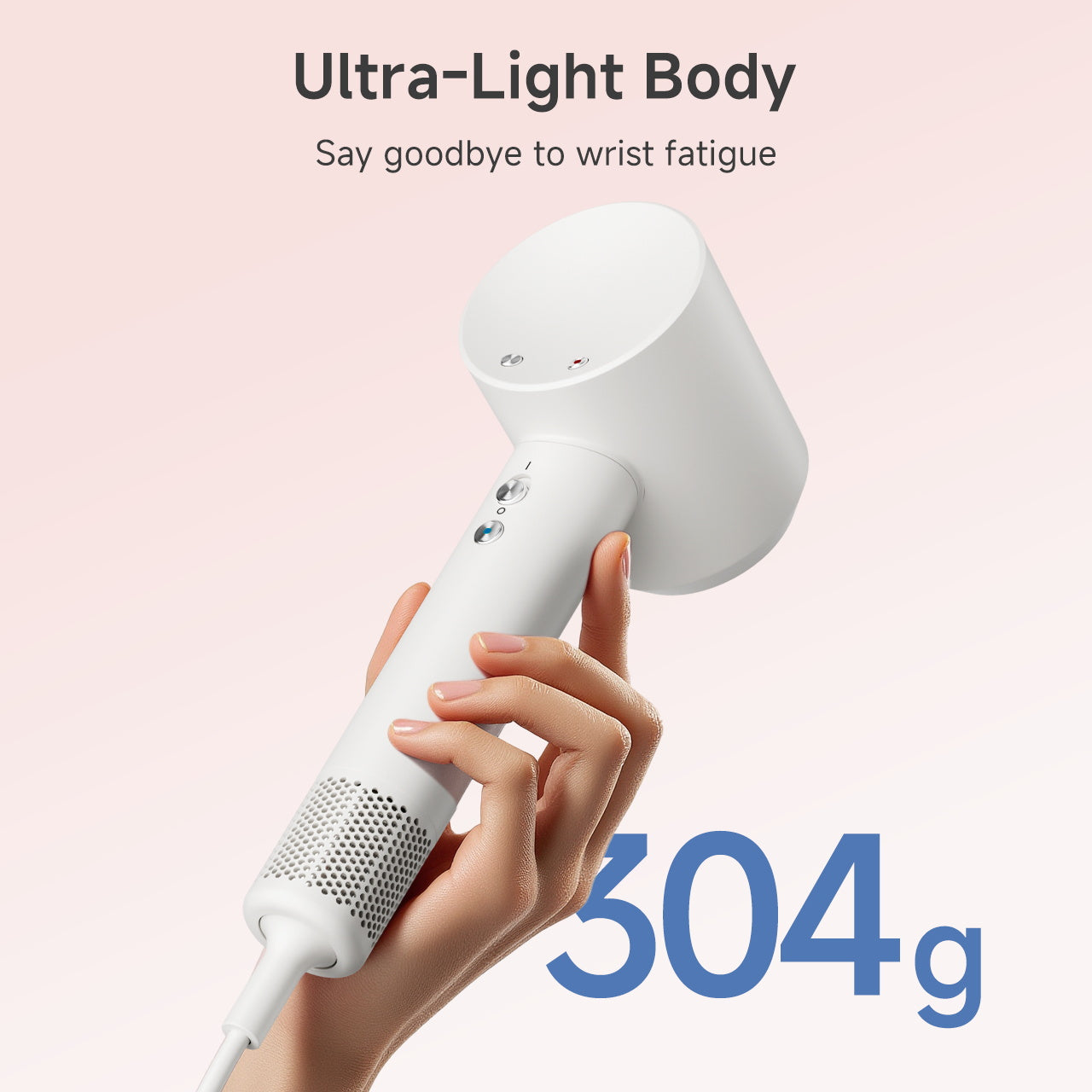 Simplus CFJH010WH01-S Hair Dryer White with Bag/Nozzle