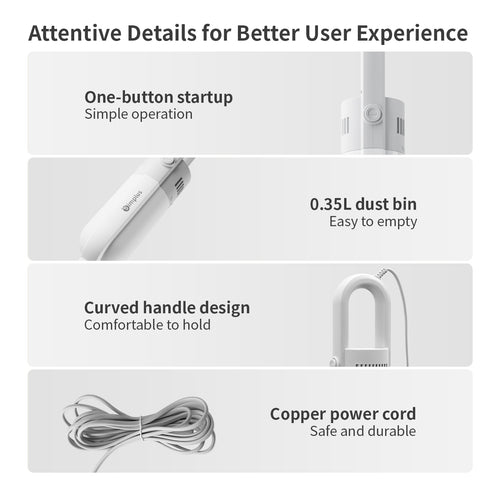 Simplus XCQH002WH00-S White Corded Vacuum Cleaner