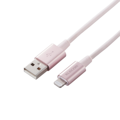 Elecom MPA-UALPS10 Durable Aluminium Connector 1m Lightning Cable (Pink)
