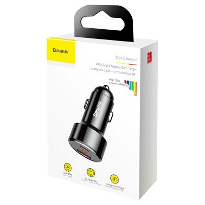 Baseus CCMLC20C-01 Type-c PD+QC Quick Car Charging 45W (Black)