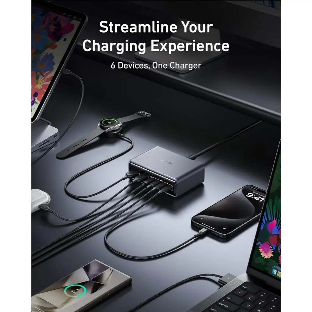 Anker A2683241 Prime Charger 200W 6-Port GaN Charging Station