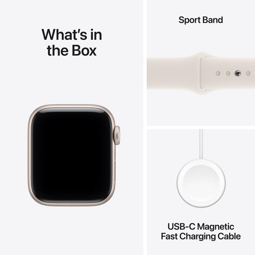 Apple Watch SE 3 GPS 40mm Starlight Aluminium Case with Starlight Sport Band - S/M (MEH34X/A)