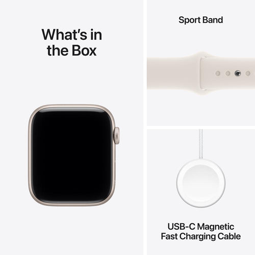 Apple Watch SE 3 GPS + Cellular 44mm Starlight Aluminium Case with Starlight Sport Band - S/M
