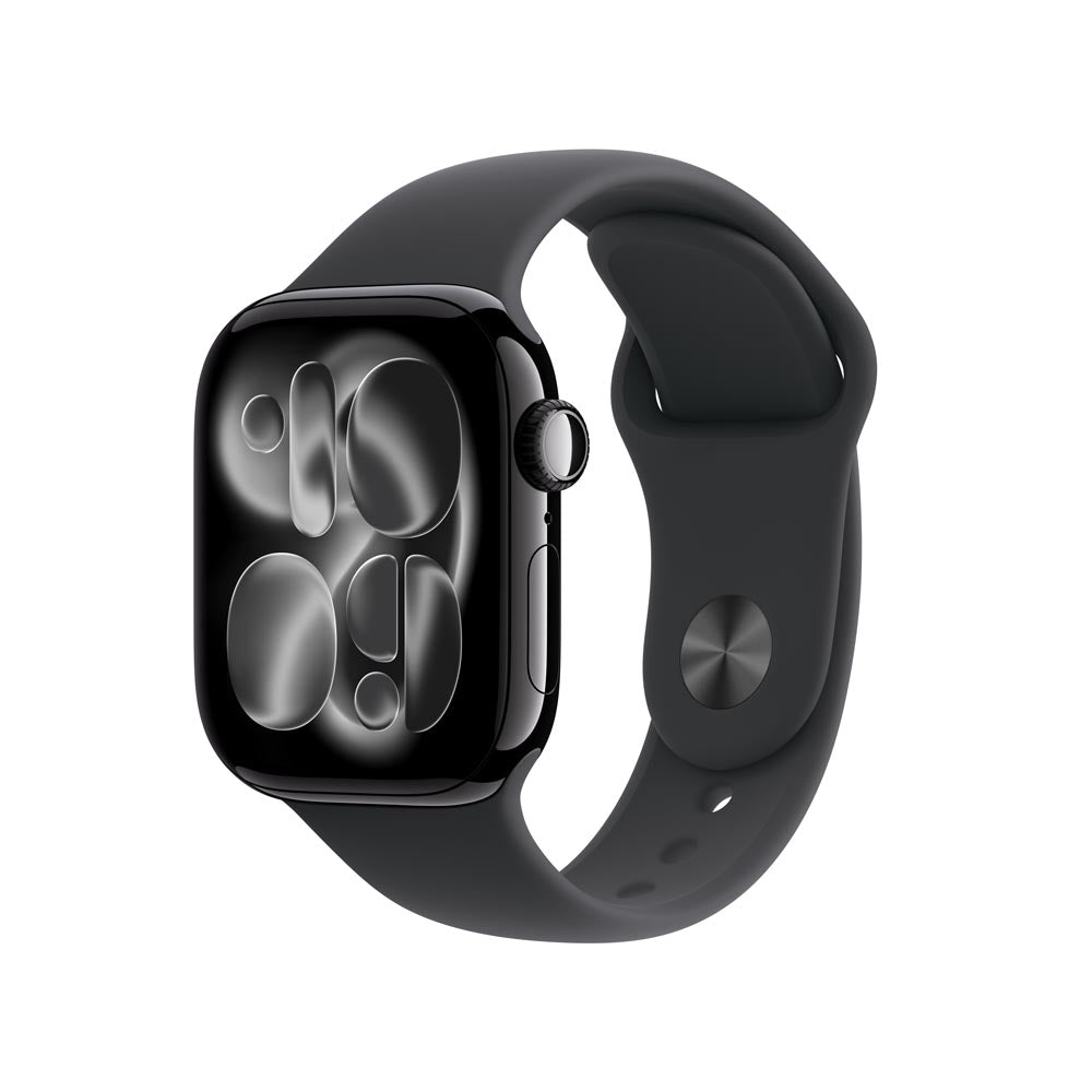 Apple Watch Series 11 GPS 42mm Jet Black Aluminium Case with Black Sport Band - M/L (MEQU4X/A)