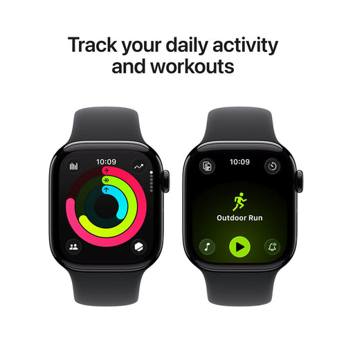 Apple Watch Series 11 GPS 42mm Jet Black Aluminium Case with Black Sport Band - M/L (MEQU4X/A)