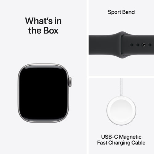 Apple Watch Series 11 GPS 42mm Space Grey Aluminium Case with Black Sport Band - M/L (MEQX4X/A)