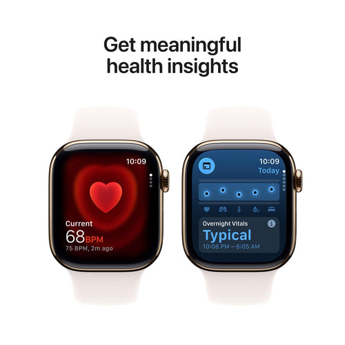 Apple Watch Series 11 GPS + Cellular 46mm Gold Titanium Case with Light Blush Sport Band - M/L