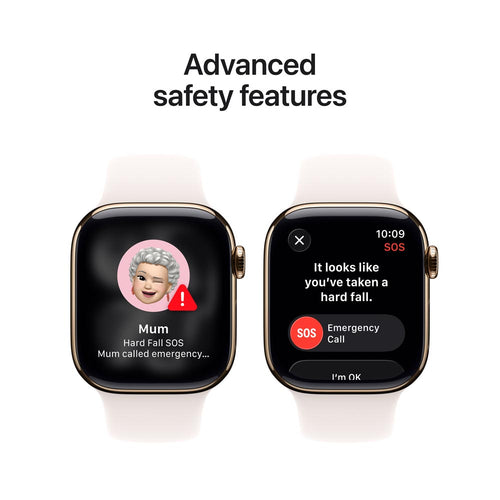 Apple Watch Series 11 GPS + Cellular 46mm Gold Titanium Case with Light Blush Sport Band - M/L
