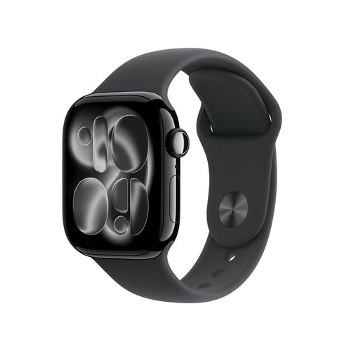 Apple Watch Series 11 GPS + Cellular 42mm Jet Black Aluminium Case with Black Sport Band - S/M