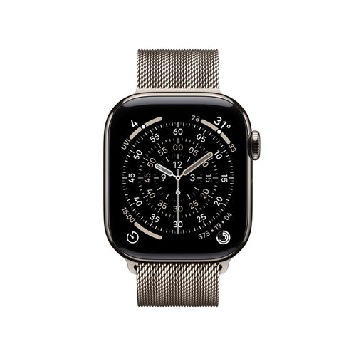Apple Watch Series 11 GPS + Cellular 42mm Natural Titanium Case with Natural Milanese Loop