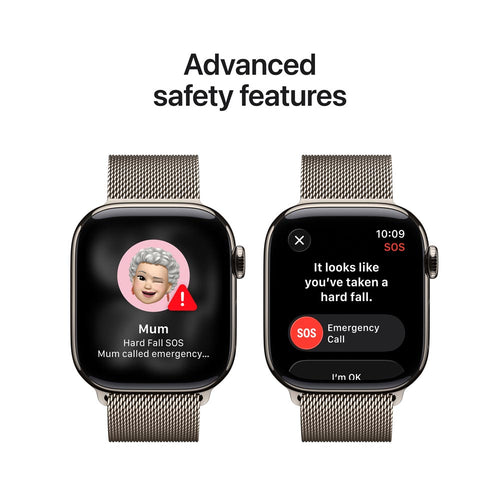 Apple Watch Series 11 GPS + Cellular 42mm Natural Titanium Case with Natural Milanese Loop