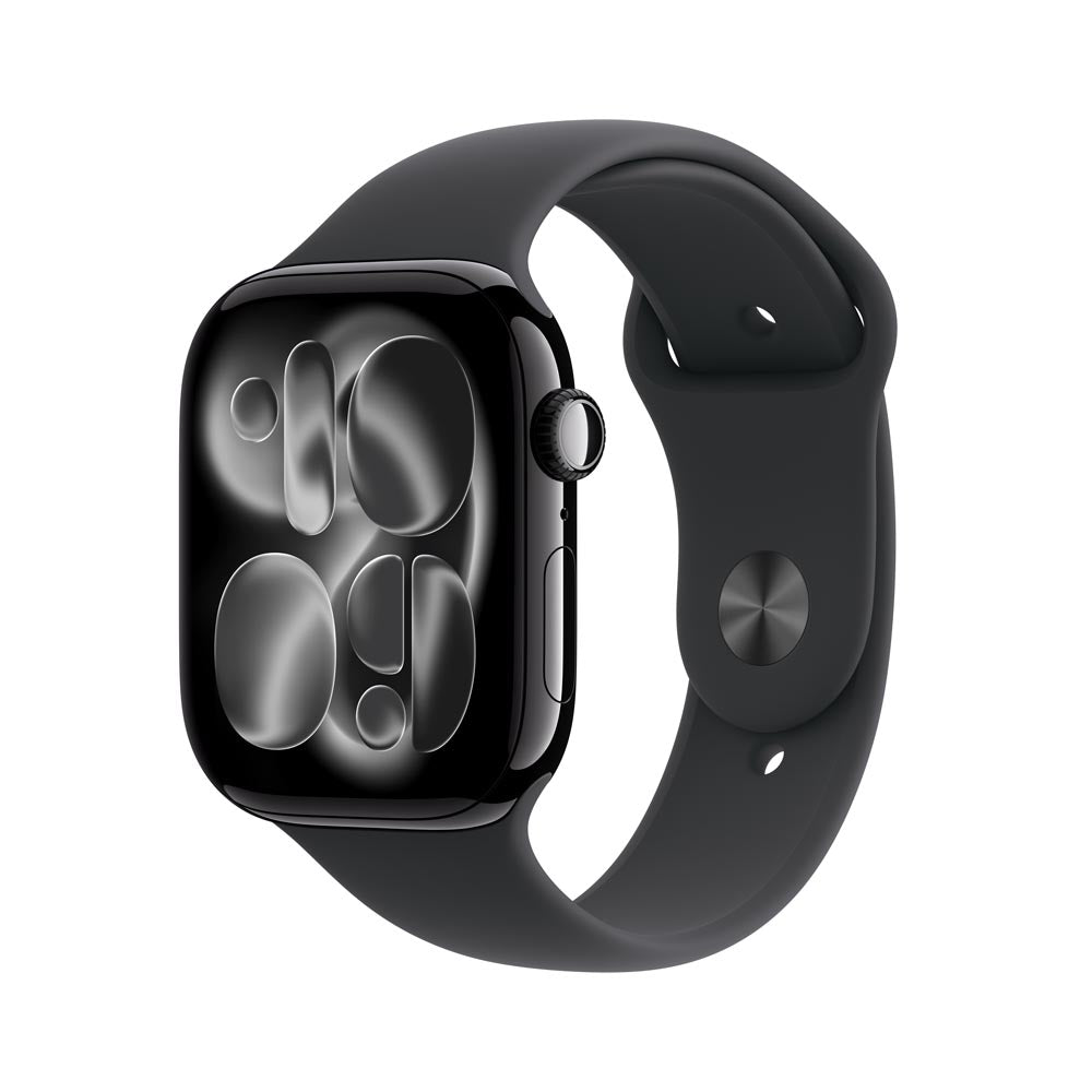 Apple Watch Series 11 GPS 46mm Jet Black Aluminium Case with Black Sport Band - S/M (MEUW4X/A)