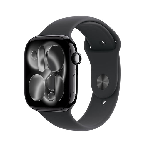Apple Watch Series 11 GPS 46mm Jet Black Aluminium Case with Black Sport Band - S/M (MEUW4X/A)