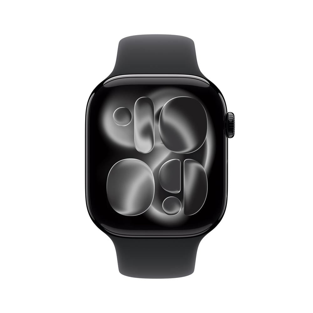 Apple Watch Series 11 GPS 46mm Jet Black Aluminium Case with Black Sport Band - S/M