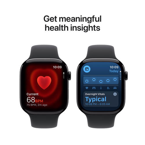 Apple Watch Series 11 GPS 46mm Jet Black Aluminium Case with Black Sport Band - S/M (MEUW4X/A)