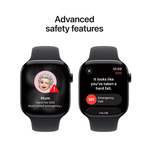 Apple Watch Series 11 GPS 46mm Jet Black Aluminium Case with Black Sport Band - S/M (MEUW4X/A)