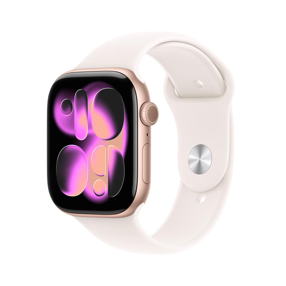 Apple Watch Series 11 GPS 46mm Rose Gold Aluminium Case with Light Blush Sport Band - M/L (MEV74X/A)